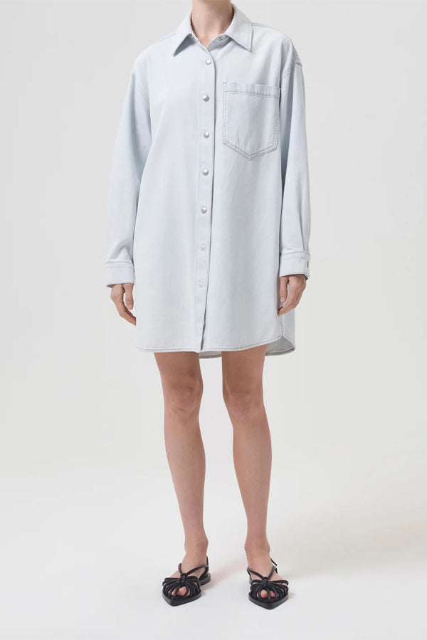 MAZIE DENIM SHIRT DRESS VAGUE