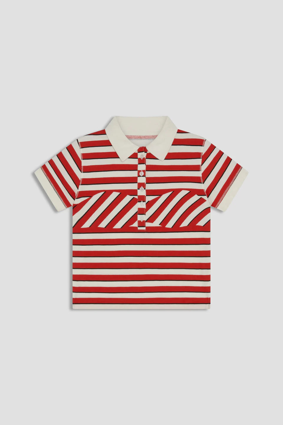 Miaou short sleeve Lou polo red and white stripe PIPE AND ROW