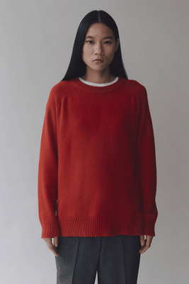 Mijeong Park cashmere blend crewneck knit sweater red | Pipe and Row