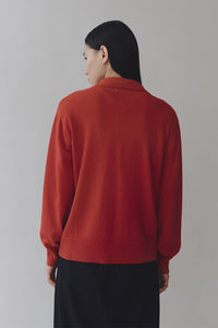 Mijeong Park cashmere blend polo sweater top shirt red | Pipe and Row