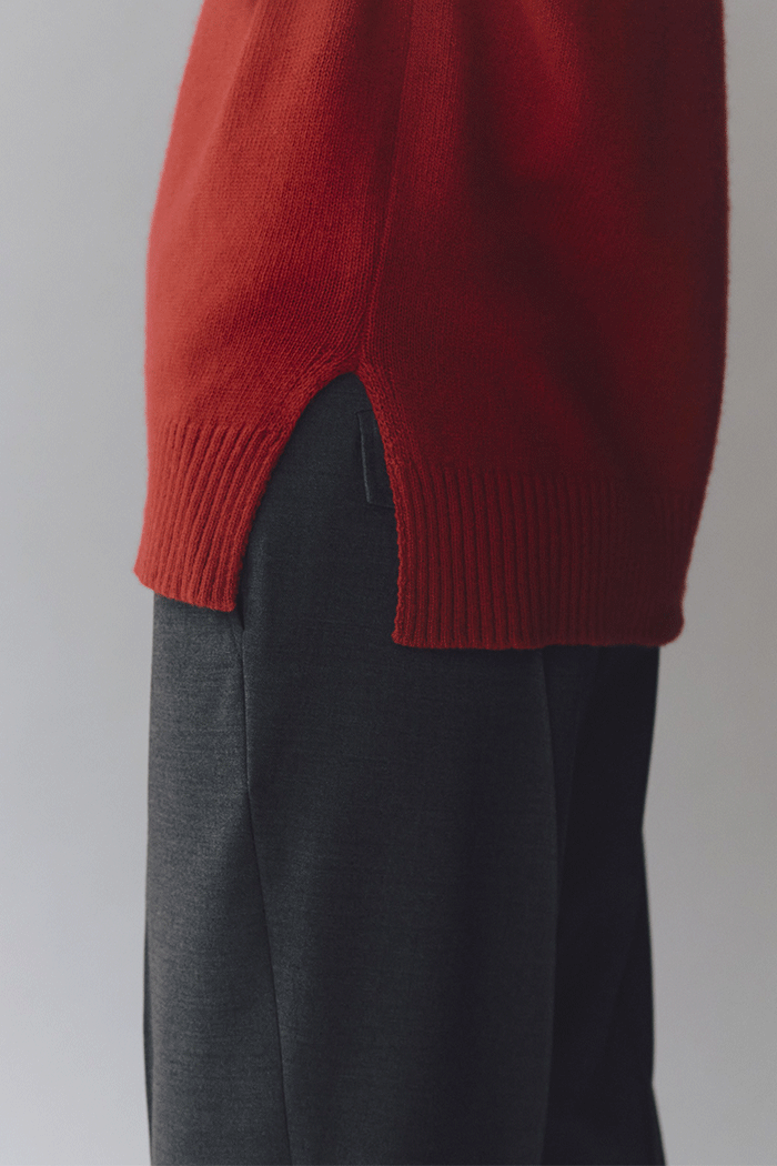 Mijeong Park cashmere blend crewneck knit sweater red | Pipe and Row