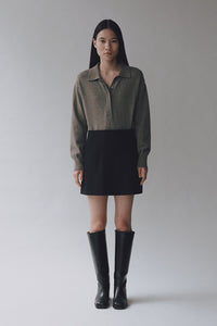 Mijeong Park wool blend mini skirt black suit | Pipe and Row Seattle