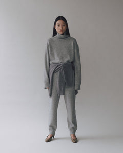 Mijeong Park cashmere blend crewneck turtleneck knit sweater grey | Pipe and Row