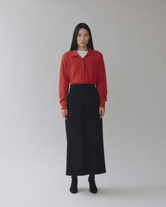 Mijeong Park cashmere blend polo sweater top shirt red | Pipe and Row