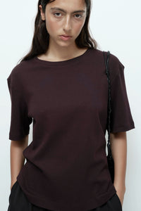 Mijeong Park crewneck oversized t-shirt dark brown | Pipe and Row
