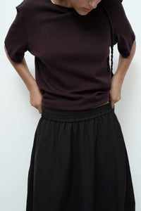 Mijeong Park crewneck oversized t-shirt dark brown | Pipe and Row