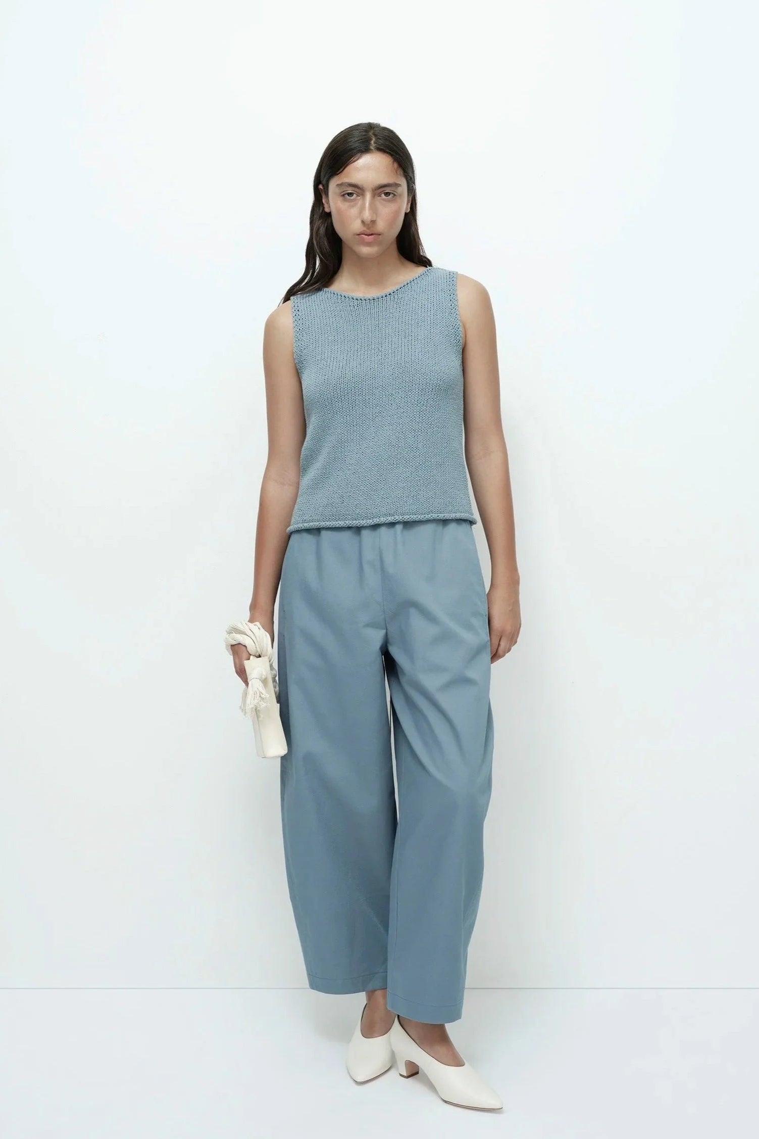 Mijeong Park knit boat neck tank top blue | Pipe and Row