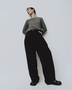 Mijeong Park knit wool tencel crew neck top heather grey | pipe and row