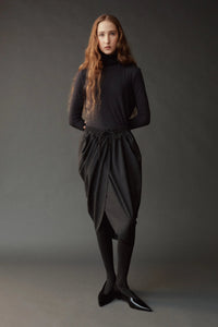 Mijeong Park light weight roll neck jersey top graphite grey | Pipe and Row