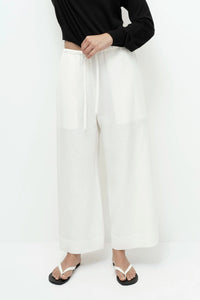 Mijeong Park linen blend cropped pants ivory PIPE AND ROW