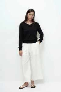 Mijeong Park linen blend cropped pants ivory PIPE AND ROW