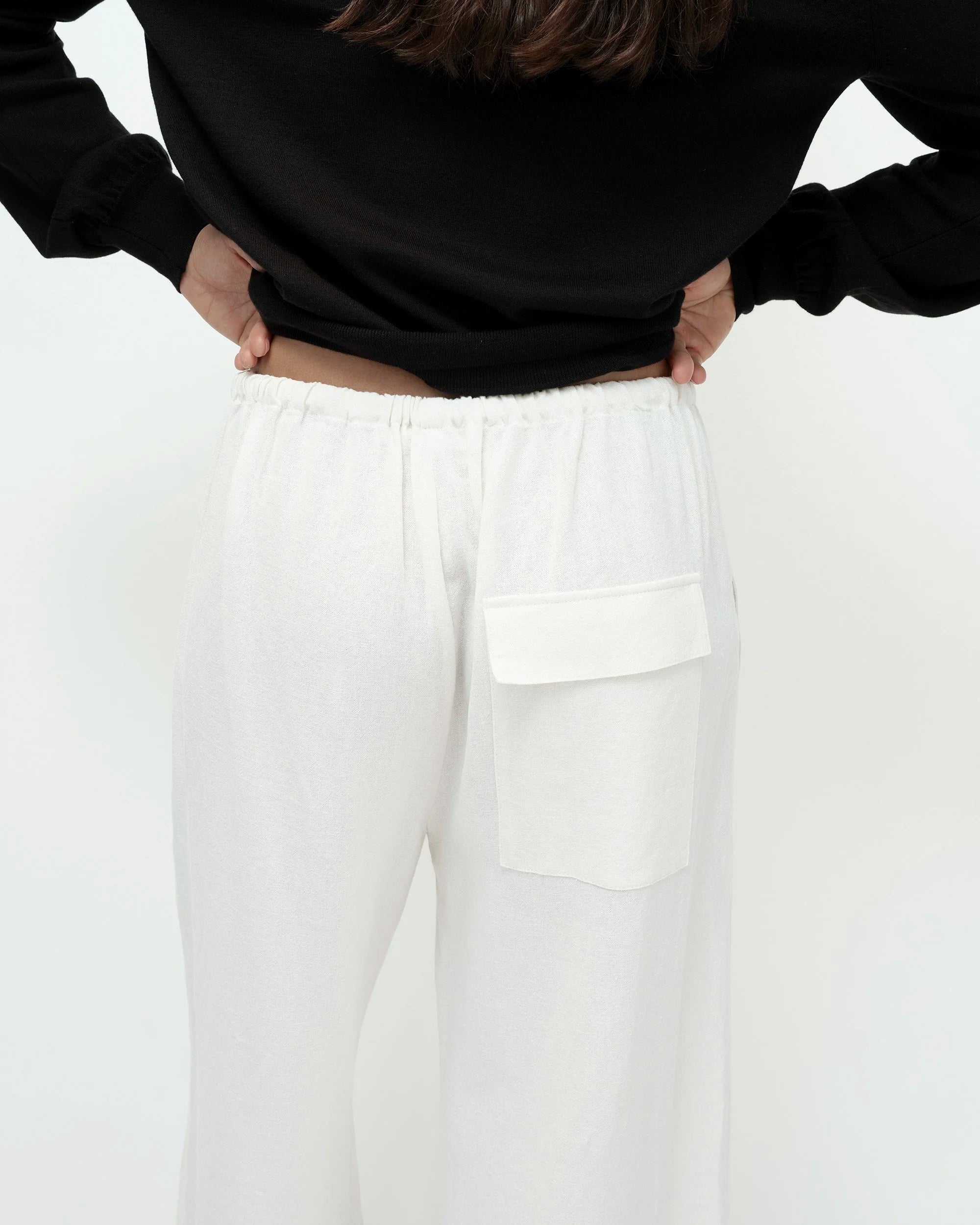 Mijeong Park linen blend cropped pants ivory PIPE AND ROW Seattle