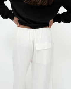 Mijeong Park linen blend cropped pants ivory PIPE AND ROW Seattle