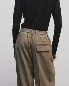 Mijeong Park mid rise wool blend wide leg trousers camel | Pipe and Row Seattle Boutique