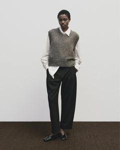 Mijeong Park wool blend v-neck sweater vest heather brown | Pipe and Row Seattle 