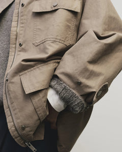 Mijeong Park oversized contrast collar work chore jacket dark beige | Pipe and Row