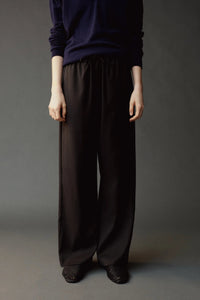 Mijeong Park wool blend drawstring pants trousers black. PIPE AND ROW 