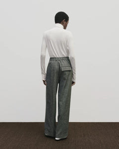 Mijeong Park wool blend wide leg trousers marled gray PIPE AND ROW