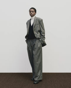 Mijeong Park wool blend wide leg trousers marled gray PIPE AND ROW