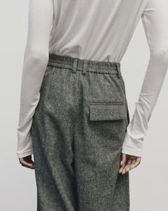 Mijeong Park wool blend wide leg trousers marled gray PIPE AND ROW