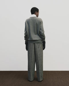 Mijeong Park wool blend wide leg trousers marled gray PIPE AND ROW