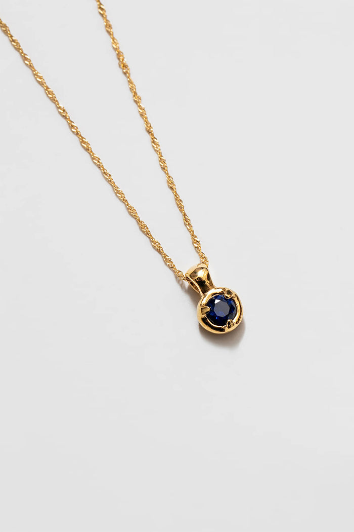 Wolf Circus Nina pendant necklace gold blue sapphire gemstone | Pipe and Row