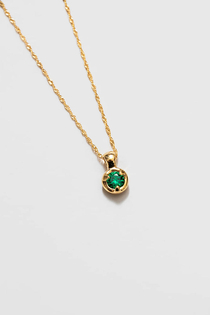 Wolf Circus Nina pendant necklacegold green emerald gemstone | Pipe and Row