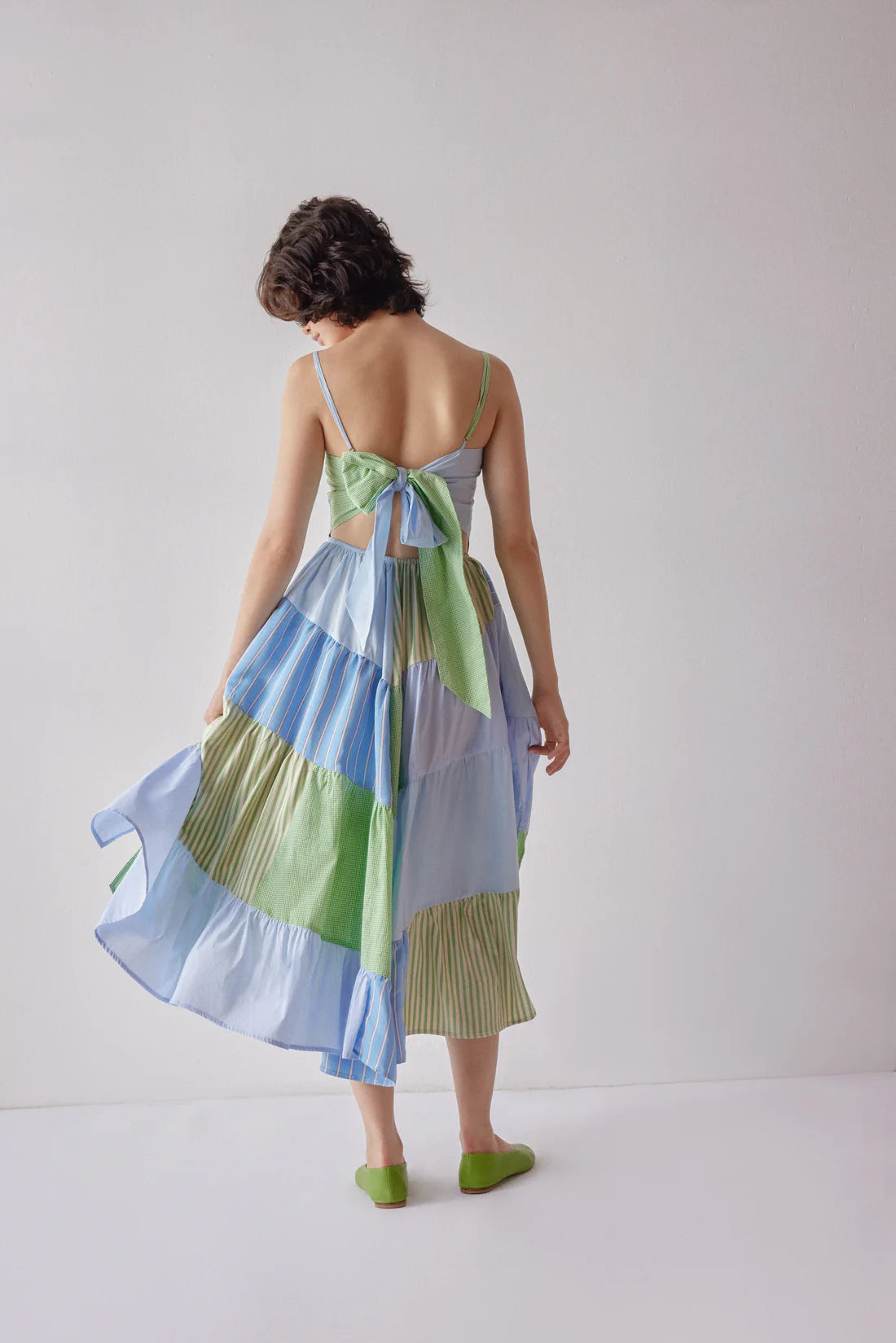 OHSEVENDAYS Darcy patchwork reversible midi dress colorful blue green patterns | Pipe and Row - PIPE AND ROW OHSEVENDAYS Darcy patchwork reversible midi dress colorful blue green patterns | Pipe and Row - PIPE AND ROW