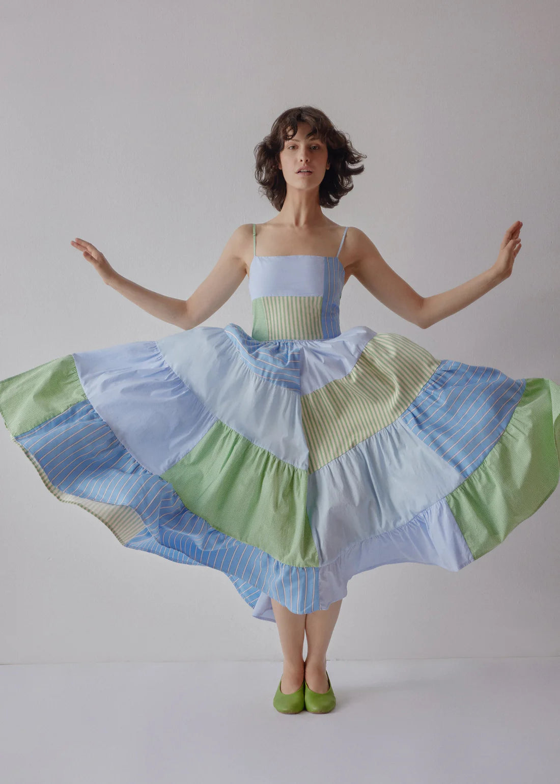 OHSEVENDAYS Darcy patchwork reversible midi dress colorful blue green patterns | Pipe and Row - PIPE AND ROW OHSEVENDAYS Darcy patchwork reversible midi dress colorful blue green patterns | Pipe and Row - PIPE AND ROW