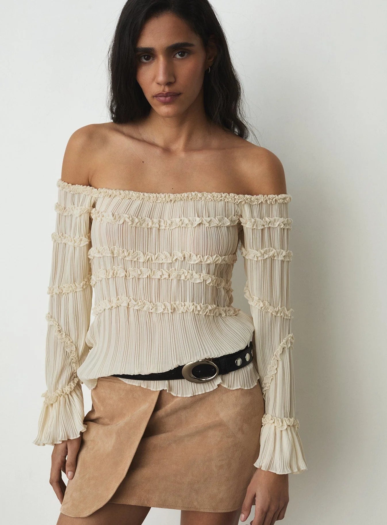 LUANA SHORT SKIRT TAUPE