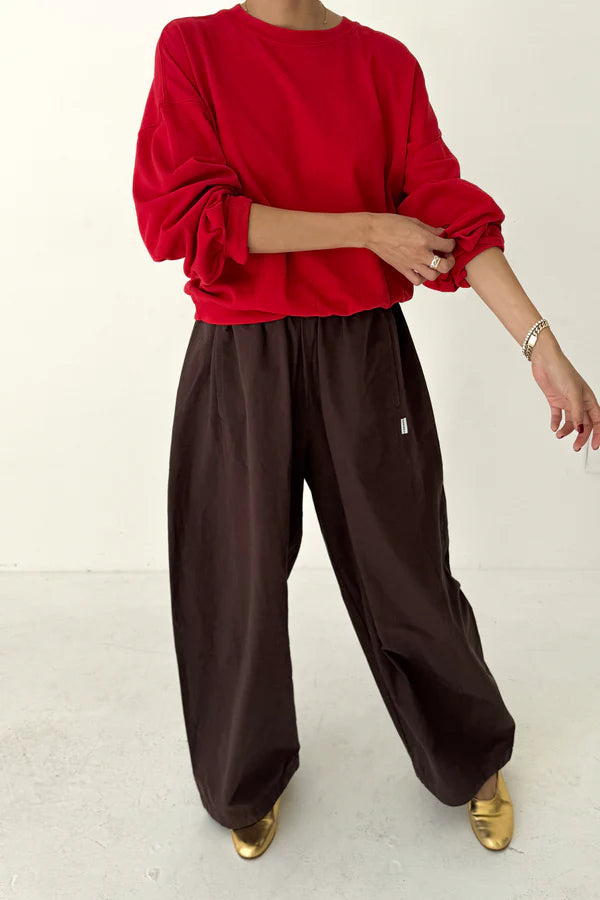 Le Bon Shoppe parachute pant lightweight chocolate dark brown