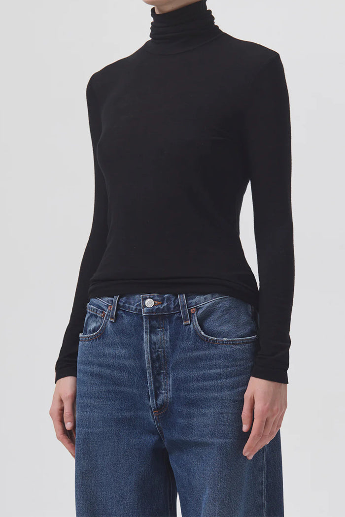 Agolde Pascale turtleneck rib black | Pipe and Row
