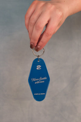 Pipe and Row boutique vintage diamond hotel keychain Seattle souvenir flower 