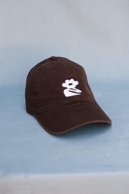 Pipe and Row chocolate hat embroidered white flower "P&R" back | PIPE AND ROW