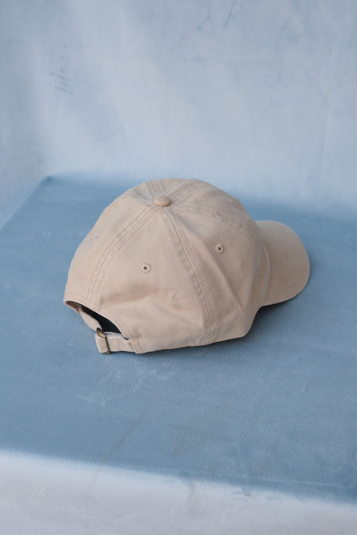 Pipe and Row embroidered khaki tan cotton hat | PIPE AND ROW