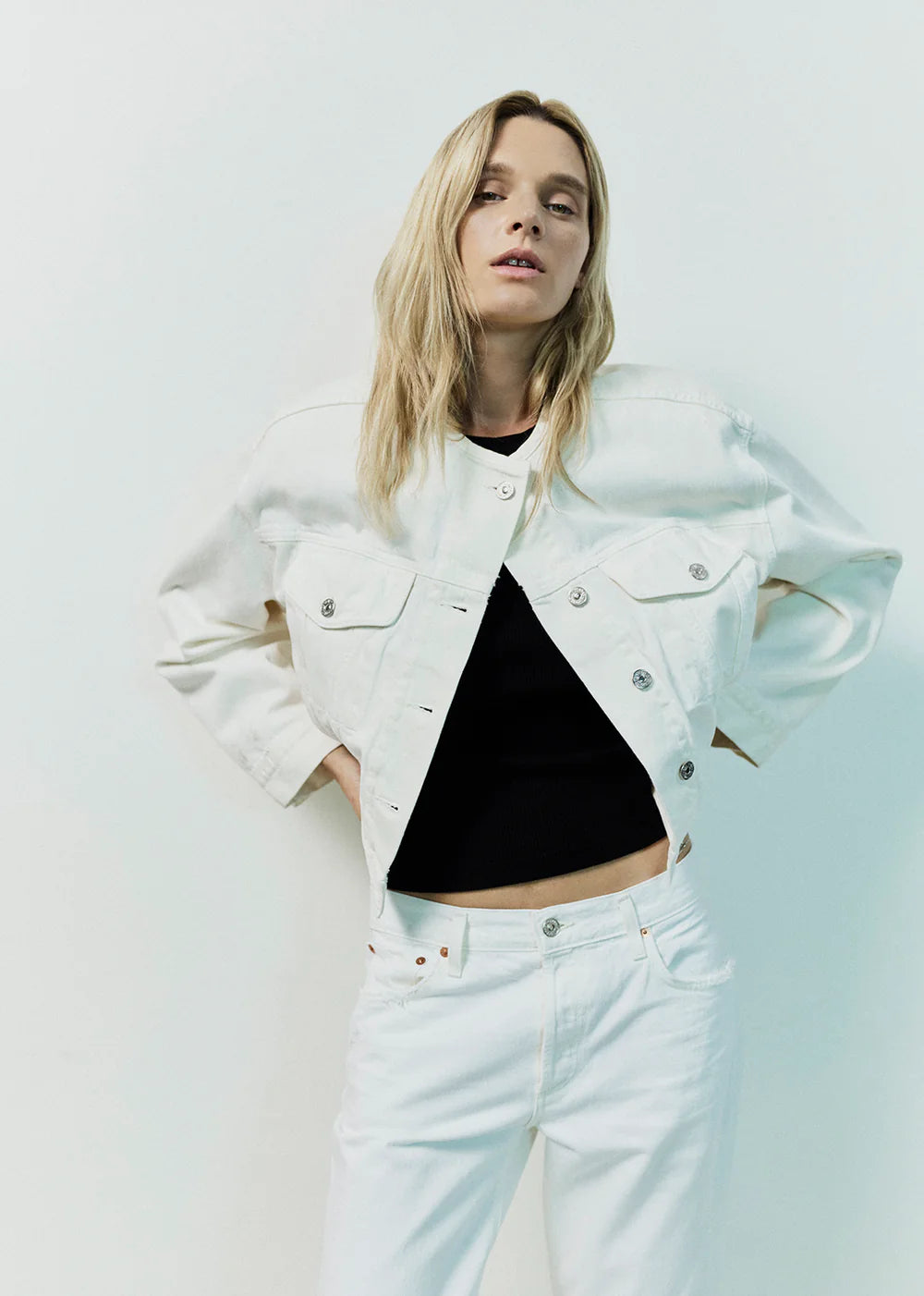 RENATA COLLARLESS DECONSTRUCTED JACKET