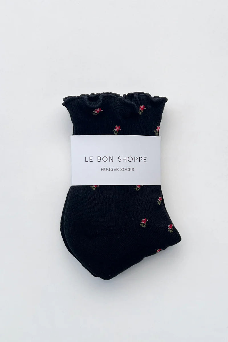 PETAL RUFFLED HUGGER CREW SOCKS