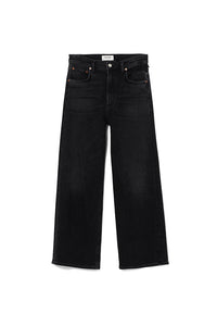 Agolde Ren high rise wide leg denim hush saturated black | Pipe and Row