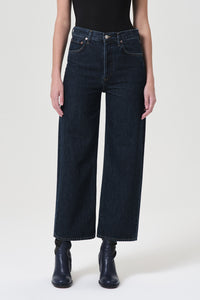 Agolde Ren high rise wide leg denim polished blue | Pipe and Row