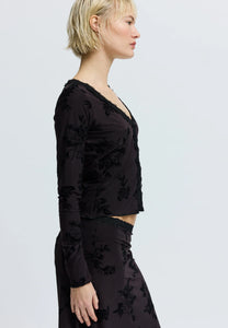 Resume Holly fitted blouse v-neck cardigan floral twilight print | PIPE AND ROW Seattle