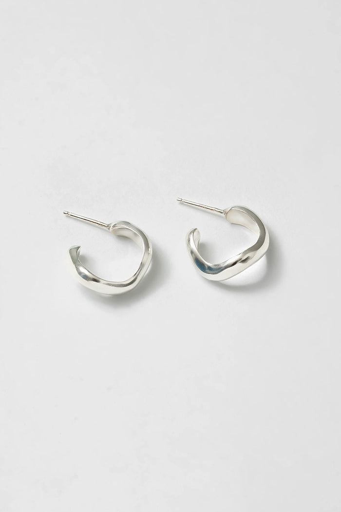 Wolf Circus Riley organic wavy hoops sterling silver | Pipe and Row Seattle