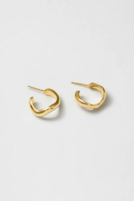 Wolf Circus small Riley organic wavy hoops gold | Pipe and Row boutique