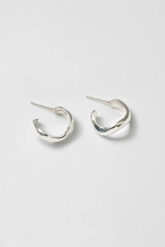 Wolf Circus small Riley organic wavy hoops sterling silver | Pipe and Row