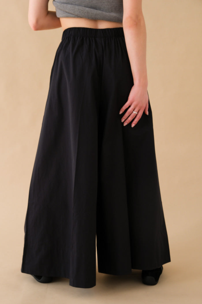 Rita Row black cotton skirt effect Lobe pants elastic waist  PIPE AND ROW