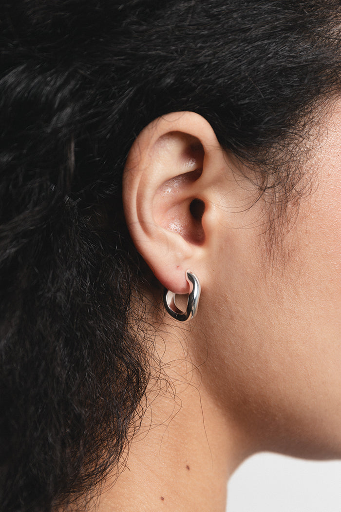 Wolf Circus Rowan organic wavy hoops silver | Pipe and Row