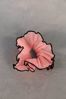 SHEER PINK SCRUNCHIE BLACK TRIM | Pipe and Row