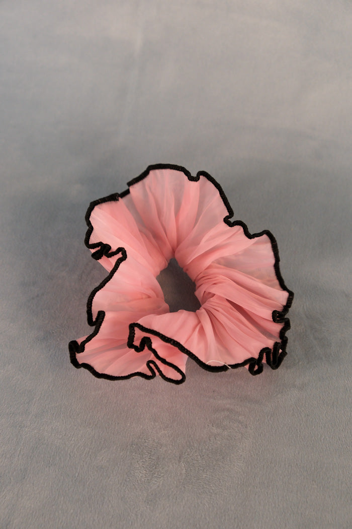SHEER PINK SCRUNCHIE BLACK TRIM | Pipe and Row