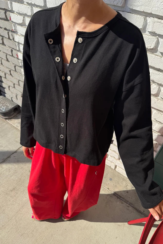 SOFT JERSEY SNAP CARDIGAN