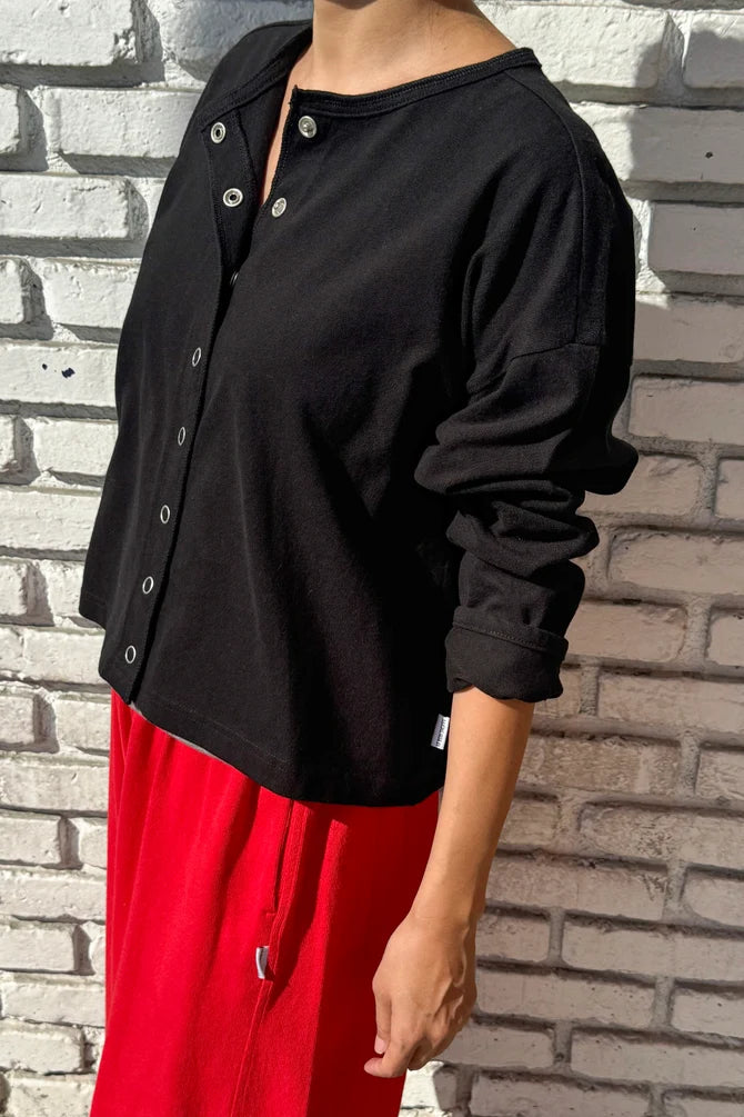 SOFT JERSEY SNAP CARDIGAN