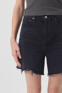 Agolde hi rise Stella denim shorts black Gone cut off hem | pipe and row